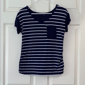 navy & white striped top